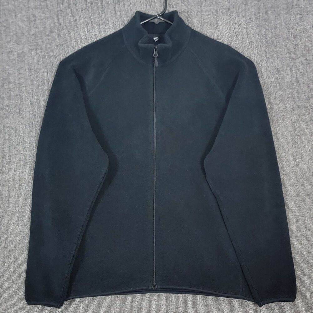 Uniqlo Jacket Womens Large Black Fleece Full Zip Warm Cozy Mock Neck Casual